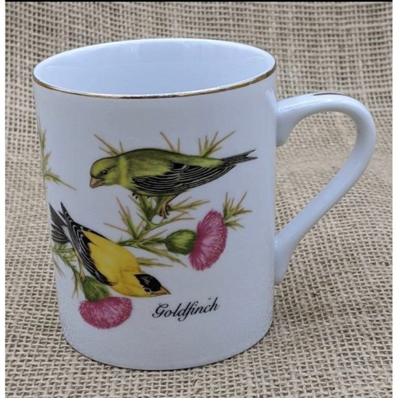 Goldfinch with Thistles Mug, Bone China Mug with Birds, John James Audubon. - Picture 5 of 8